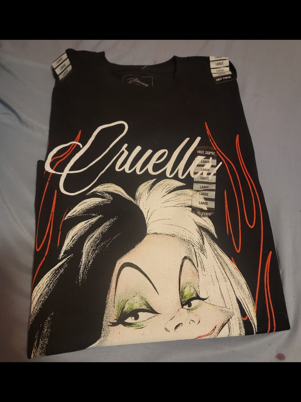 Cruella Graphic Tee - Black with White & Red